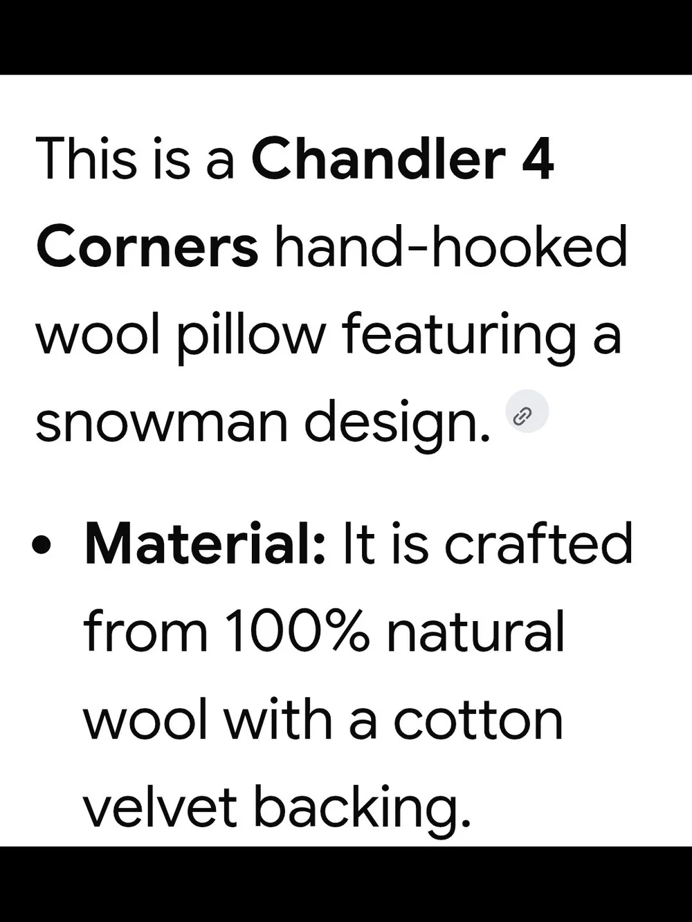 Garnet Hill Chandler 4 Corners Red Hooked Snowman Pillow with Green Accents